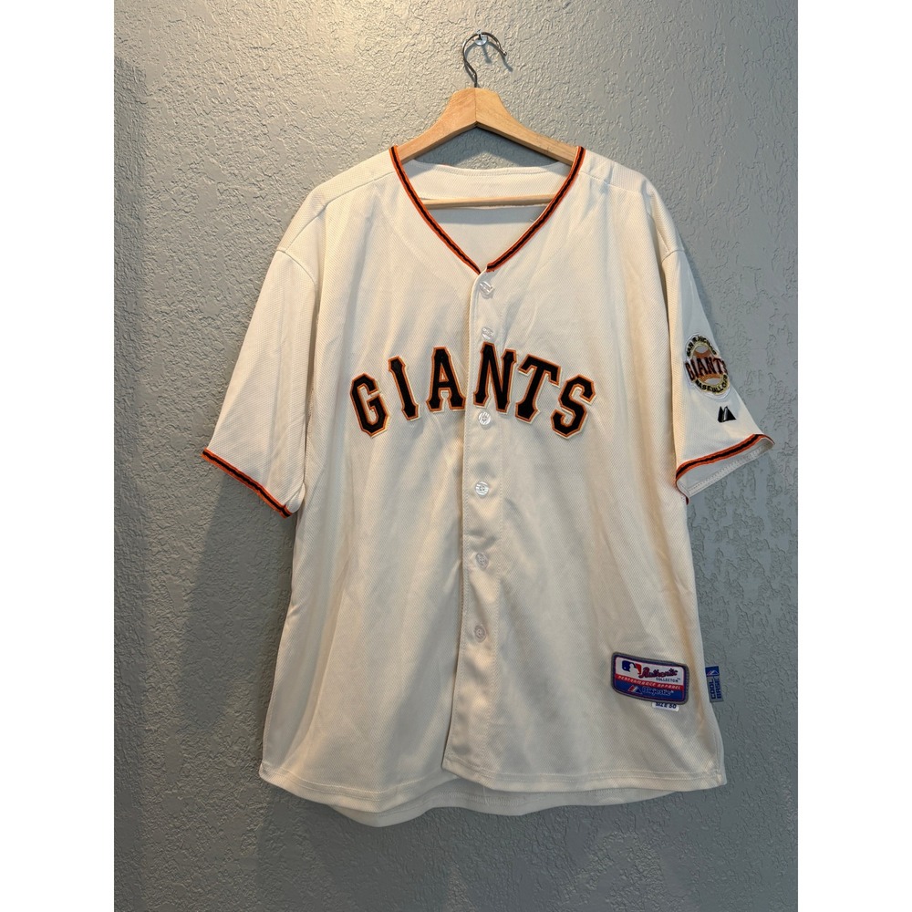 Majestic SF Giants Authentic Collection Cool Base Jersey Cream Mens Size 50 #40